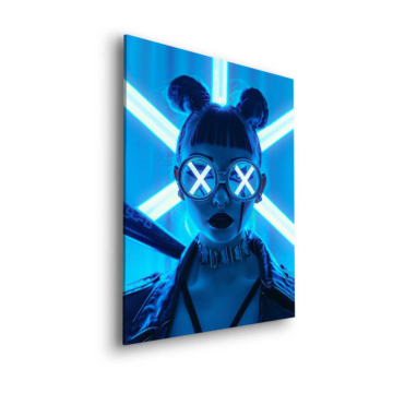 Neon Mouse Girl Dibond Matt Art