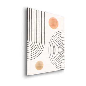 Sun Circles Line Acrylic Glass Art