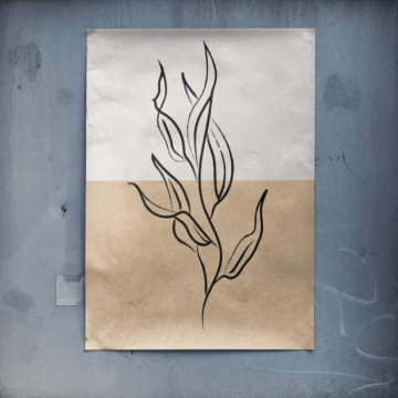 Minimalistyczny botaniczny linia - plakat