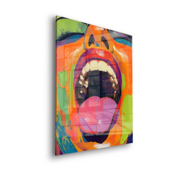 Farbenfroher schreiender Mund - Acrylglasbild