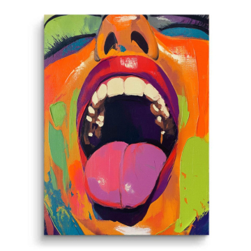 Colorful Screaming Mouth Canvas Art