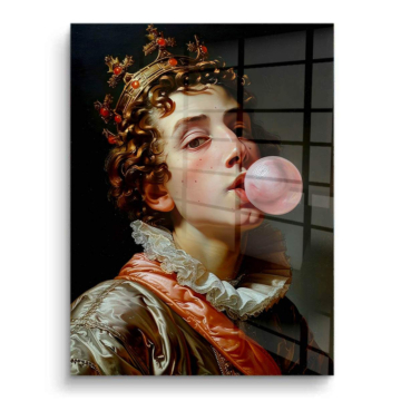 Retrato renacentista con chicle - cuadro PVC brillante