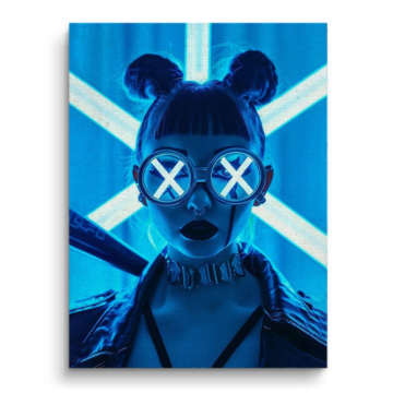 Neon Mouse Girl Canvas Art