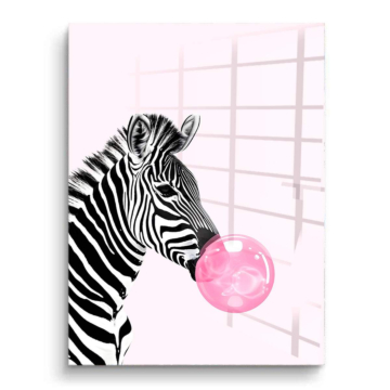 Cebra rosa chicle - cuadro PVC brillante