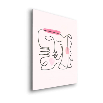 Sleepy Face Line Art Acrylic Glass Art