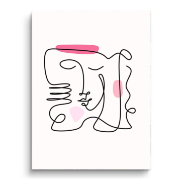 Sleepy Face Line Art PVC Matt Art