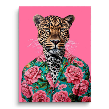 Stylowy portret lamparta - obraz na matowym PVC