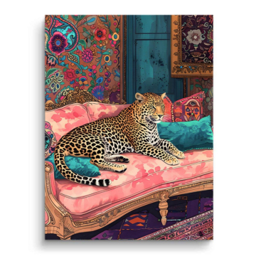 Bohemian Leopard Lounge Canvas Art
