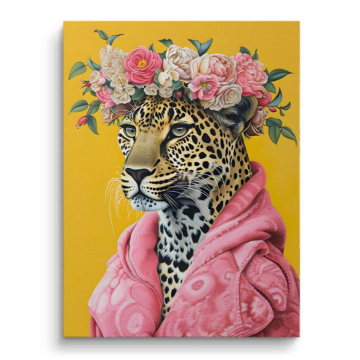 Wildflower Leopard Queen Canvas Art