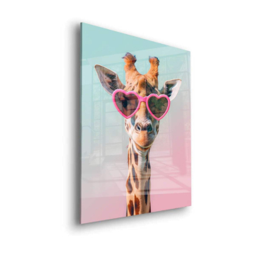 Sunglasses Giraffe Portrait Acrylic Glass Art