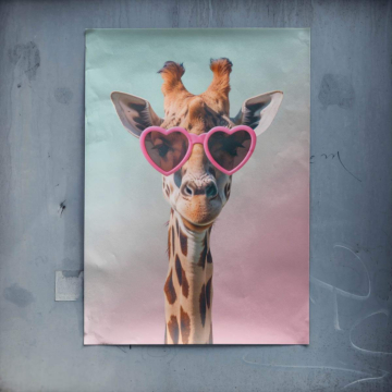 Sunglasses Giraffe Portrait Poster Art