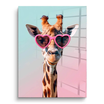 Sunglasses Giraffe Portrait PVC Gloss Art