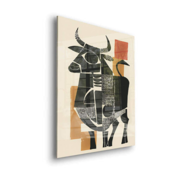 Abstract Black Bull Acrylic Glass Art