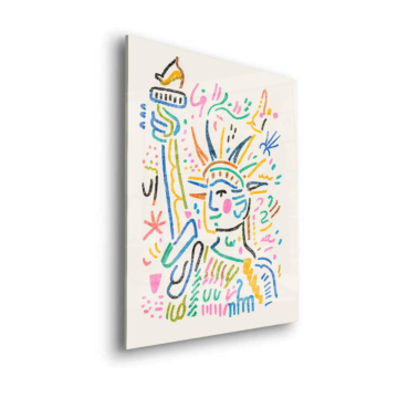 Kritzelzeichnung der Freiheitsstatue - Acrylglasbild