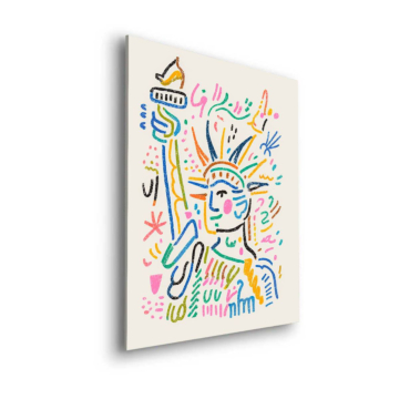 Estatua de Liberty Doodle - cuadro Dibond mate