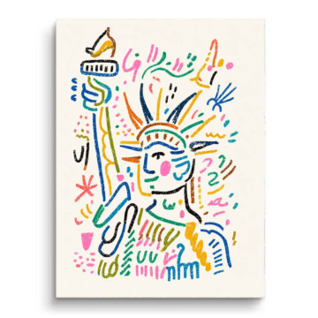Statua Wolności w stylu doodle - obraz na matowym PVC