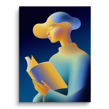 Colorful Reader Portrait Canvas Art
