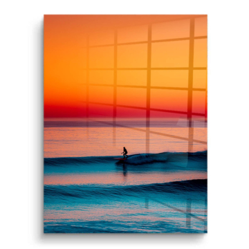 Sunset Wave Surfer PVC Gloss Art