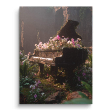 Overgrown Garden Piano Canvas Art