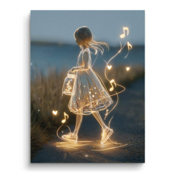 Glowing Dance Girl Canvas Art