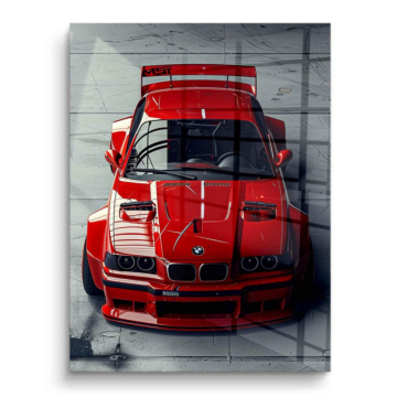 BMW M3 GTR rojo inspirado - cuadro PVC brillante