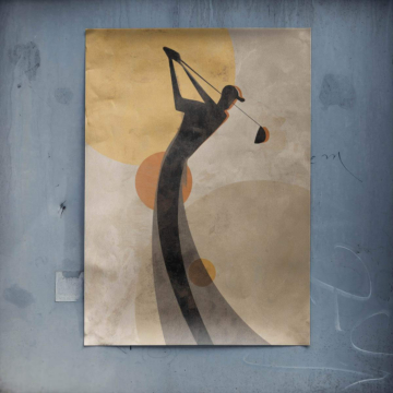 Minimal Golfer Swing Poster Art