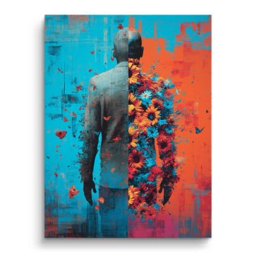 Floral Duality Portrait Canvas Art