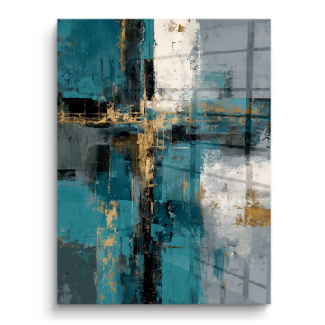 Carrefour bleu abstrait - tableau PVC brillant
