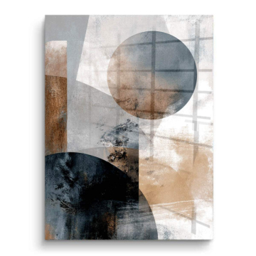 Abstrait neutre cercles - tableau PVC brillant