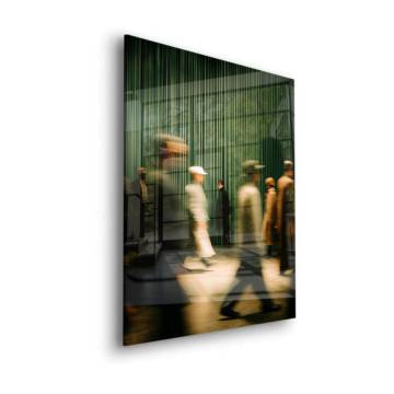 Flou ville foule - tableau en verre acrylique