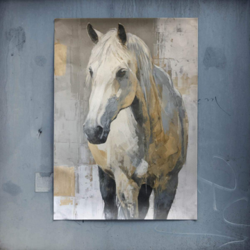 Portrait de cheval blanc - poster