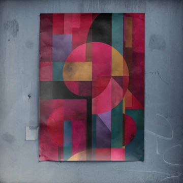 Farbige Glitch-Geometrie - Poster