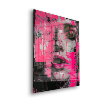 Pinkes Graffiti-Schönheitsmotiv - Acrylglasbild