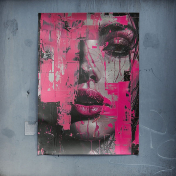 Belleza rosa con grafiti - póster