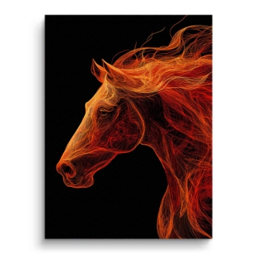 Fiery Horse Portrait Canvas Art