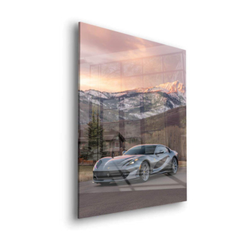 Berg-Sportwagen inspiriert von Ferrari - Acrylglasbild