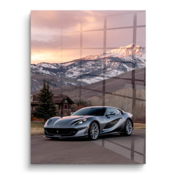 Góry samochód sportowy inspirowany Ferrari - obraz na PVC z połyskiem