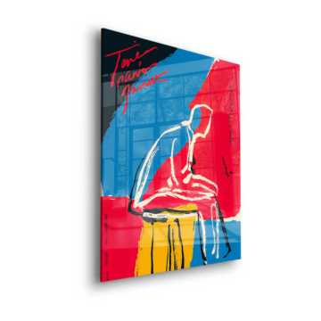 Sitzende Figur im Pop-Art-Stil - Acrylglasbild