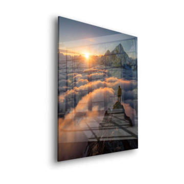 Berggipfel bei Sonnenaufgang - Acrylglasbild