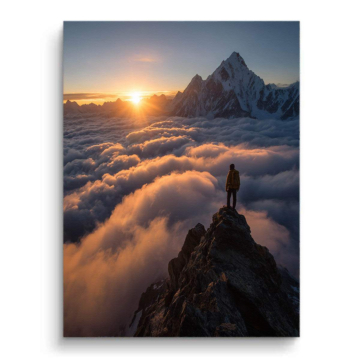 Sunrise Mountain Peak Canvas Art