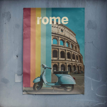 Rome Colosseum Scooter Poster Art