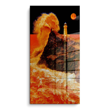 Lighthouse ola - cuadro PVC brillante