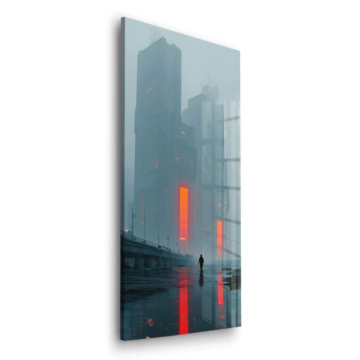 Glitch City Rain Acrylic Glass Art