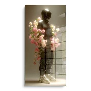Florales Kinderporträt - PVC-Bild glänzend
