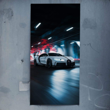 Superdeportivo noche inspirado en Bugatti - póster