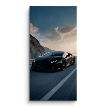 Lamborghini Inspired Black Supercar Canvas Art