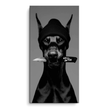Mroczny portret z rogami - obraz na matowym PVC