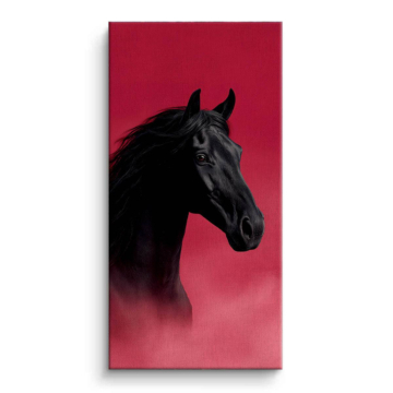 Black Horse Portrait Canvas Art