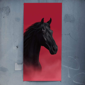 Portrait de cheval noir - poster