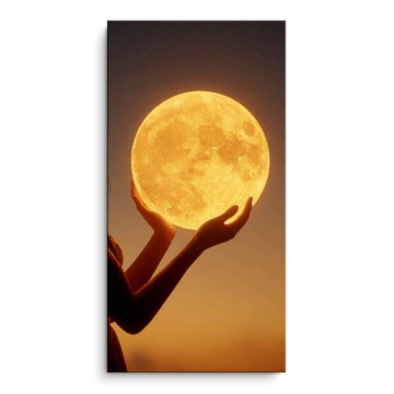 Lune tenue entre les mains - tableau PVC mat